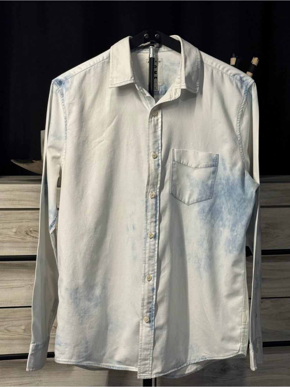 Men's AERO ONE Stone Washed Long Sleeve Button-Up Shirt